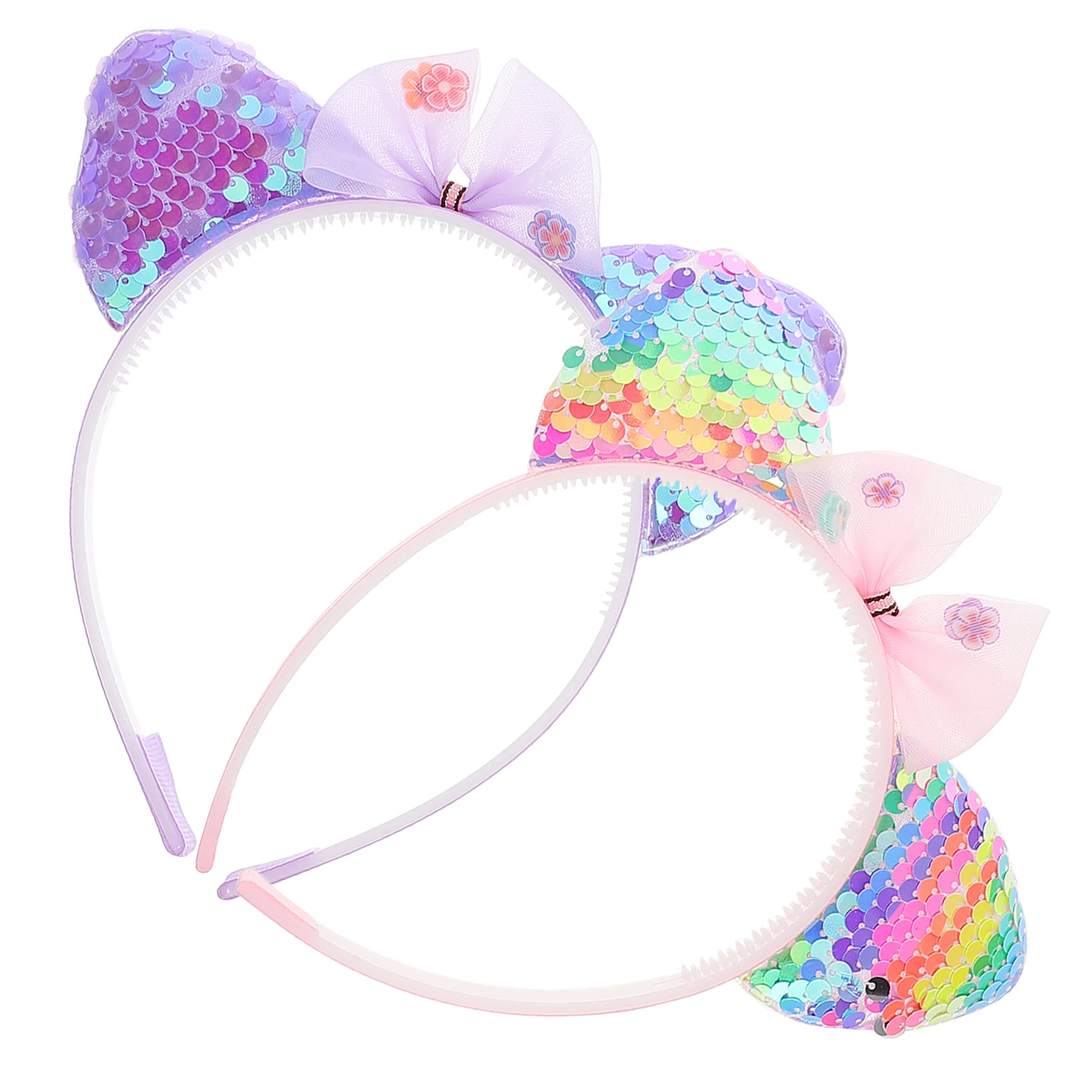 

2pcs Ear Hair Clips For Girls Cute Sparkly Cat Ears Headband Kids Hair Accessories Party Halloween Costume Wear