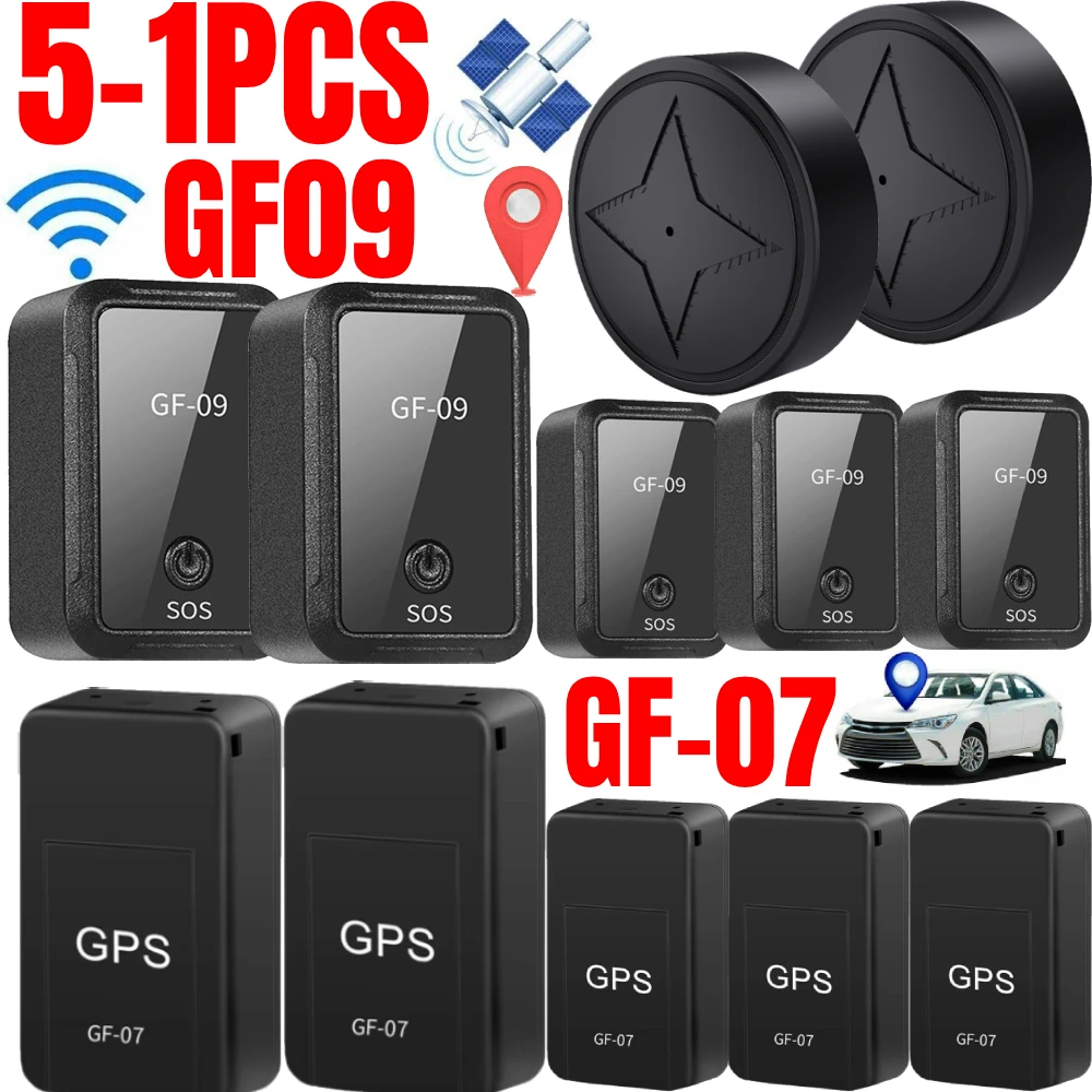 5-1pcs GF09 GF-07 GPS Tracker Smart Tracker Car Tracking Device Strong Magnetic Anti-theft WiFi LBS AGPS GPS Locator for Vehicle