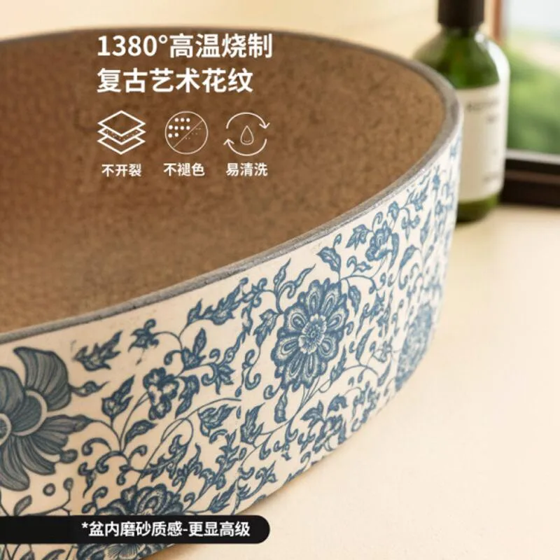 النمط الصيني السيراميك أحواض حمام البيضاوي شرفة حوض غسيل حوض واحد كونترتوب الحمام مغسلة الإقامة حوض الفندق EE #5