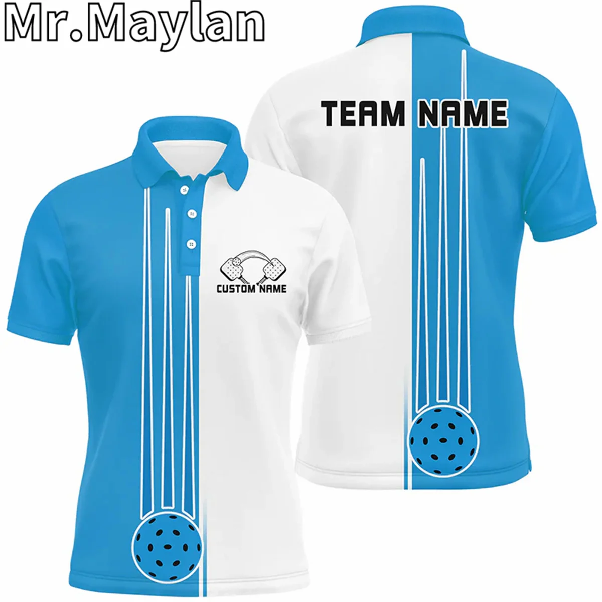 3D Custom Multi-Color Pickleball Polo Shirts For Men Women Pickleball Team Apparel Tournament Jerseys Gift for Pickleball Lovers