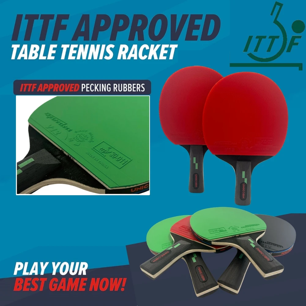 4 Star Table Tennis Paddle ITTF Approved Rackets with balls Quality Professional Pimples-in Rubber Blade Ping Pong Bats with bag