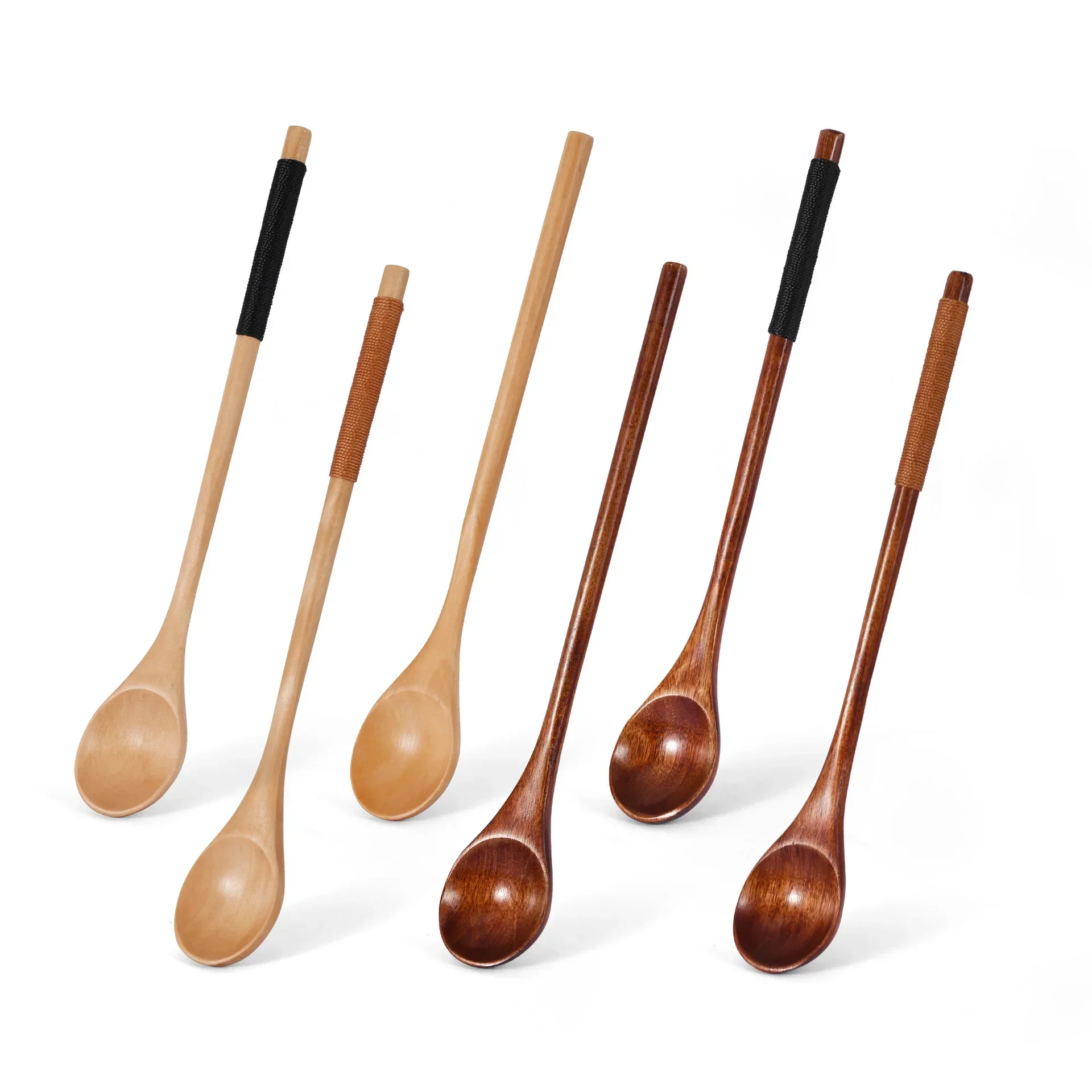 1Pc Wooden Tea Spoon Long Coffee Spoons Teaspoon Wood Honey Dessert Spoon Coffee Drink Stirrer Teaspoons Tableware