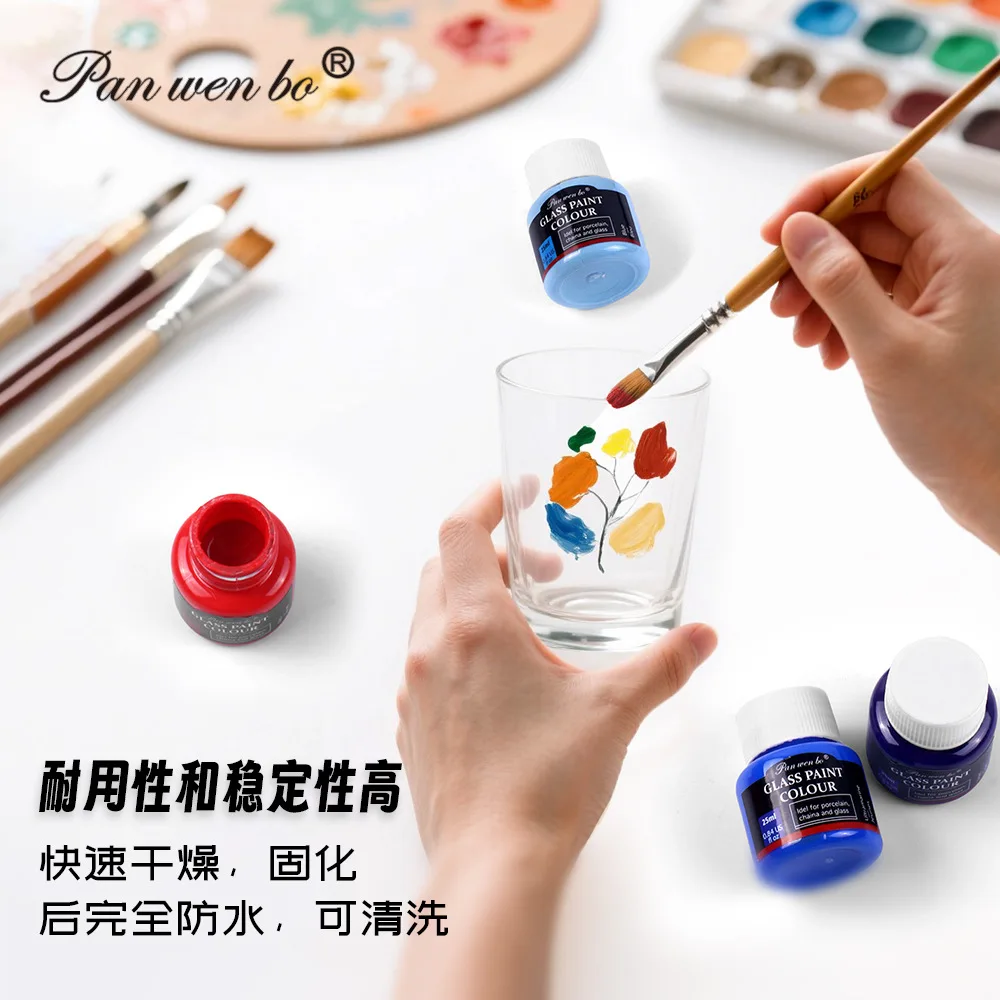 25ml Acrylic Paint Set Waterproof Pigment For Fabric Glass Advertising Wall Watercolor Paint DIY Hand‑Painting Art Supplies