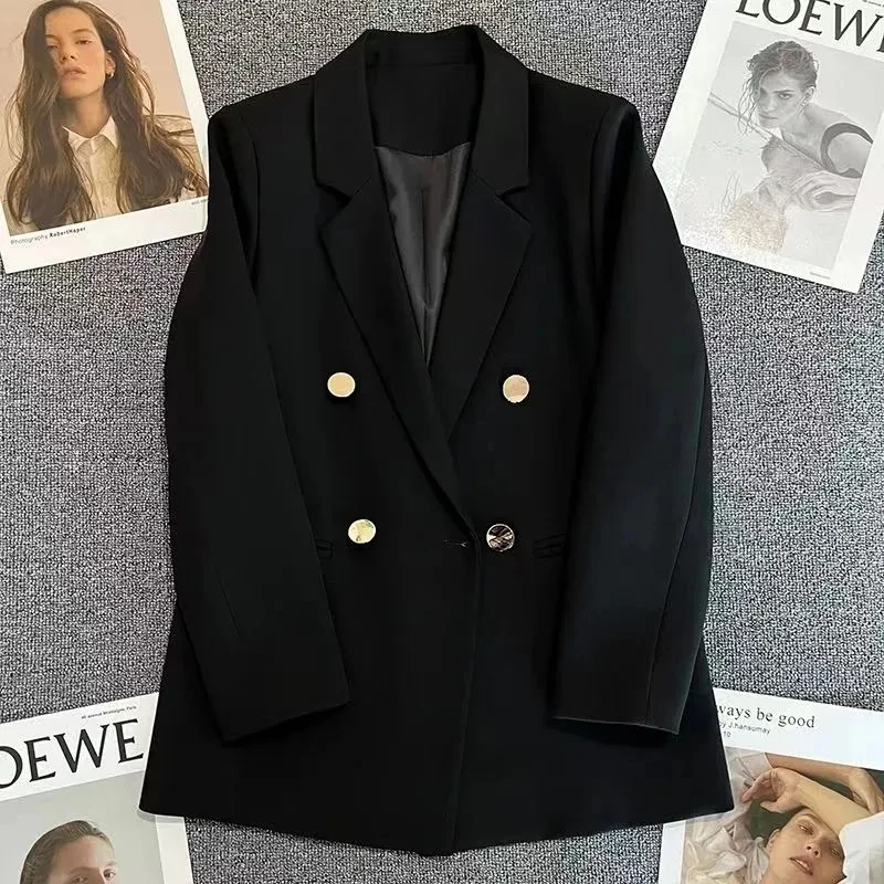 Imagem -05 - Jaqueta Cabolsa de Terno Cabolsas Casuais Tops Branco Preto Primavera Outono Feminino Blazer Moda Novo 2023 Versão Coreana Feminina