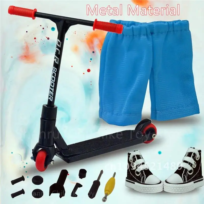 Mini Finger Scooter Two Wheel Scooter with Mini Scooters Tools and Finger Board Accessories Mini Skateboard Finger Toy