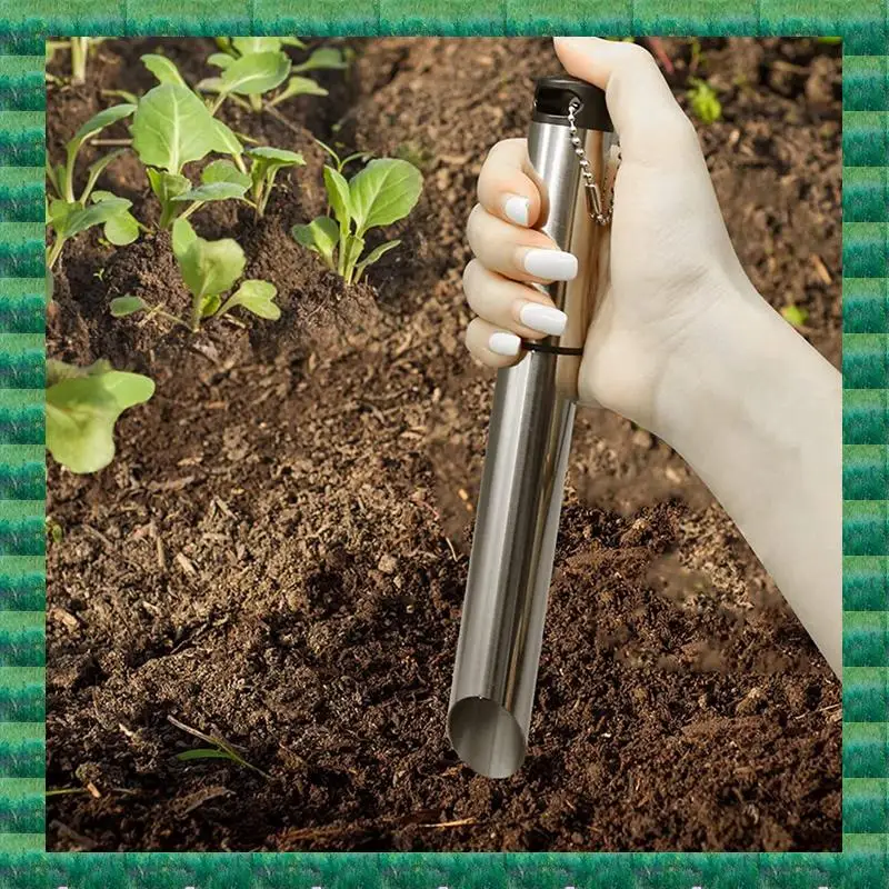 

B76A Punch Dibbler Tool Stainless Steel Dibber Garden Tool Garden Bulb Planter Manual Hole Digger For Gardening, Garden Hole