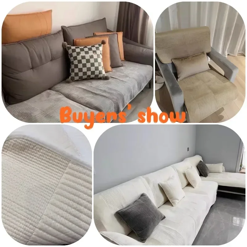 Nordic Thicken Sofa Covers Non-slip Soft Geometric Sofa Cushion Mat Slipcover Home Sectional Corner L Shape Couch Towel Cover