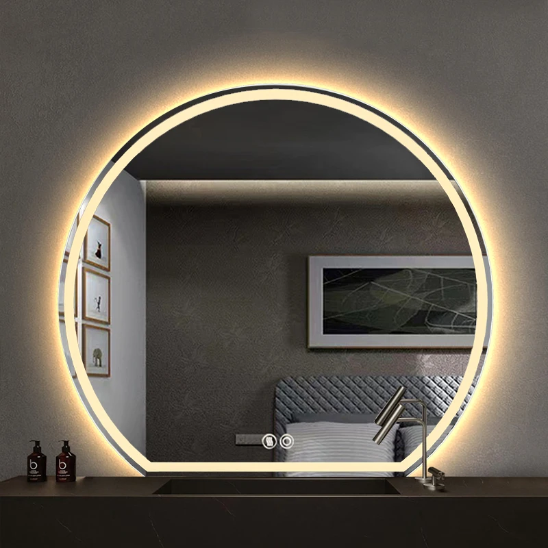 Half Circle Intelligent Dressing Table Bathroom Mmirror Wall Mounted Cloakroom LED Illuminated Makeup Mirrors Home Decoration