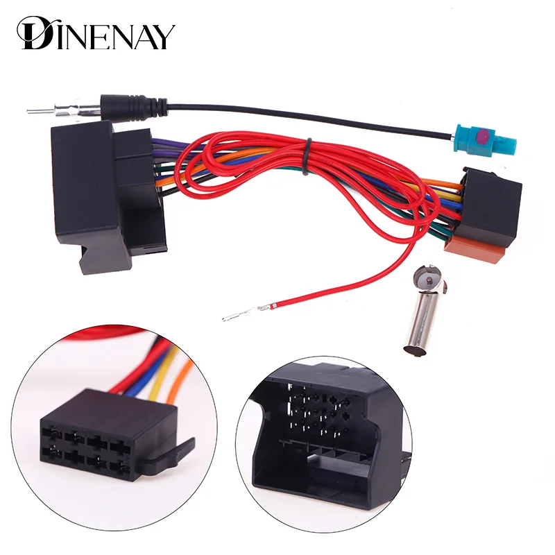 1 Set Auto DIY Accessories Car Stereo FM Audio ISO Wiring Harness Cable Radio Antenna Wire Adapte For 207 307 407 C3 C4