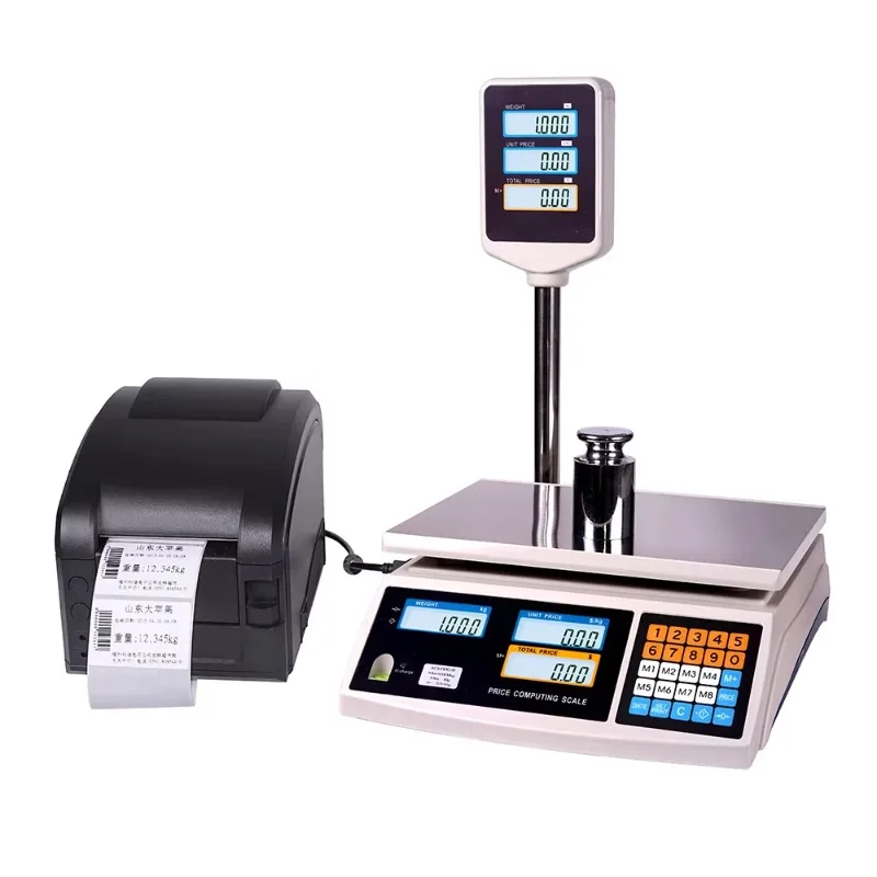 Digital Commercial Scale with Tower (15kg/30kg) with Printer Tower/Pole Retail Price Calculation Scale