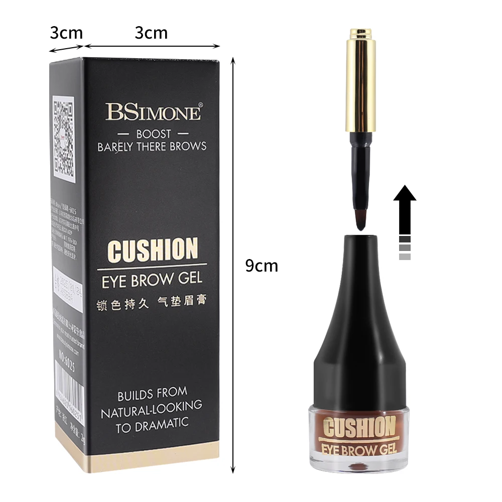 Air-cushion Eyebrow Cream Long-lasting Waterproof Brow Enhancers with Brush Quick Drying 4color 3D Natural Eyebrows Gel Cosmetic