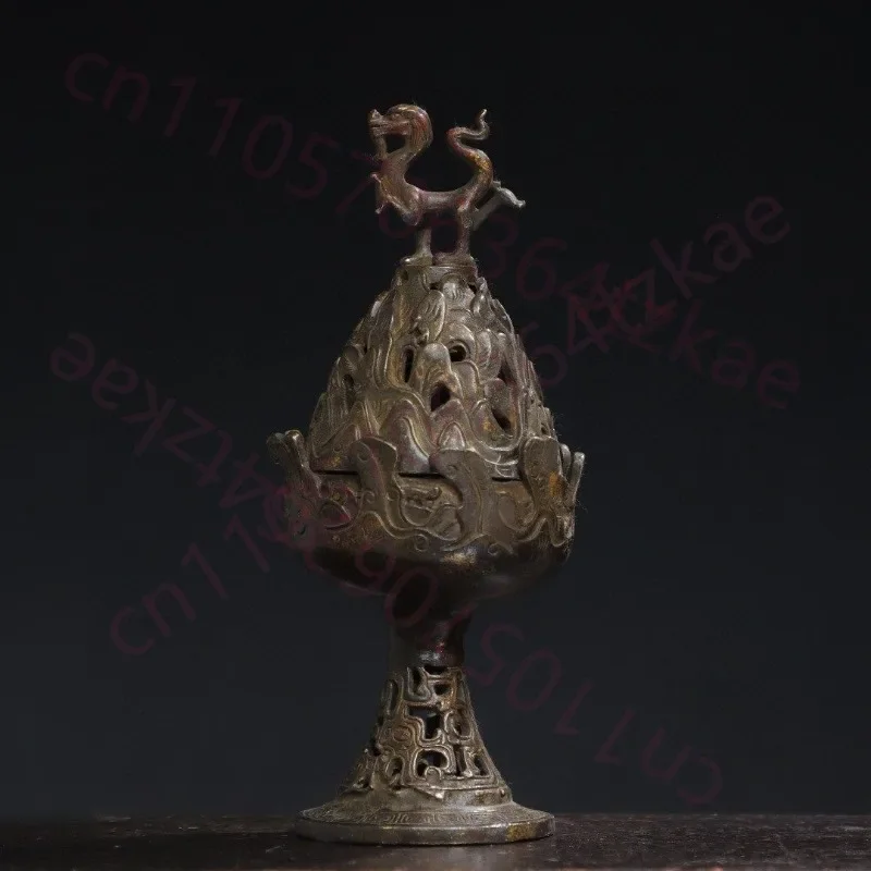 Hand-Cast Premium Pure Copper Dragon Boshan Incense Burner - 9.4