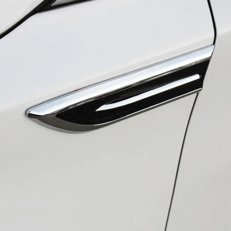 2 Stück Auto-Seitenmodifikationsteile, galvanisierte Windabweiser, falsche Windabweiser, Kotflügel-Aufkleber, Karosserie-Außendekoration – Detail 4