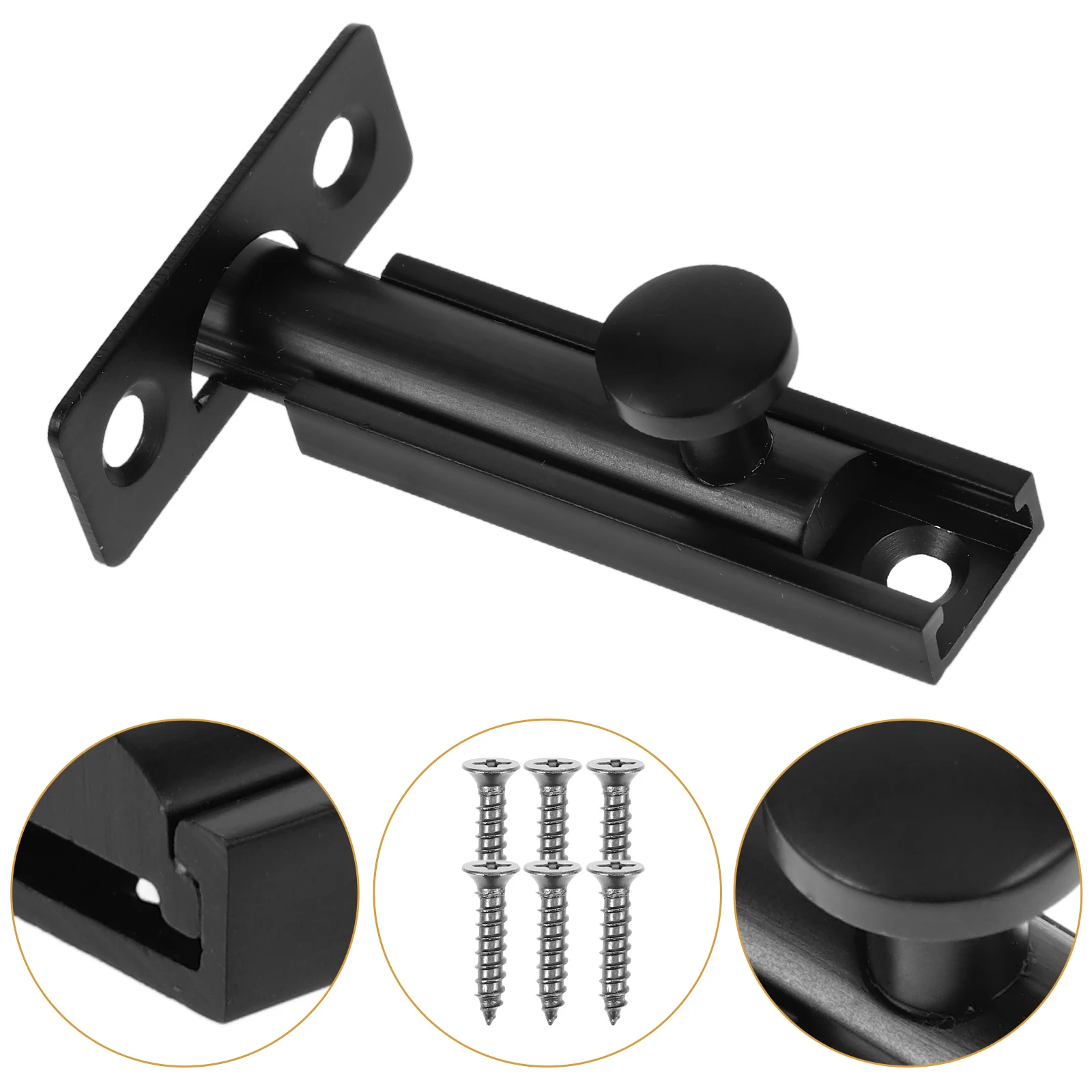 Sliding Security Lock Heavy Duty Bolt Inside Cabinet Screen Door Latch Metal Durable Rust Resistant Easy Install Bedroom