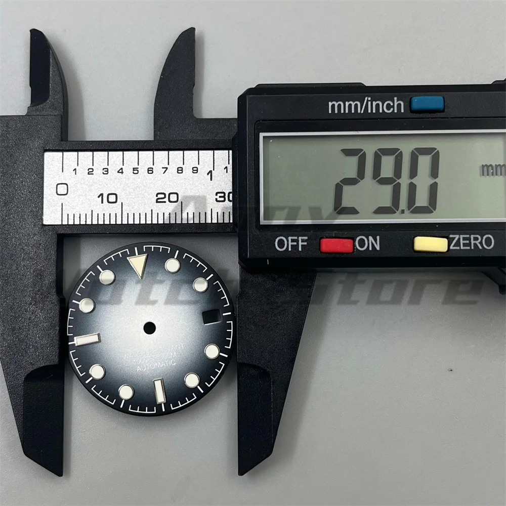 29mm red ashen blue watch dial green luminous dial fit NH35 NH36 movement