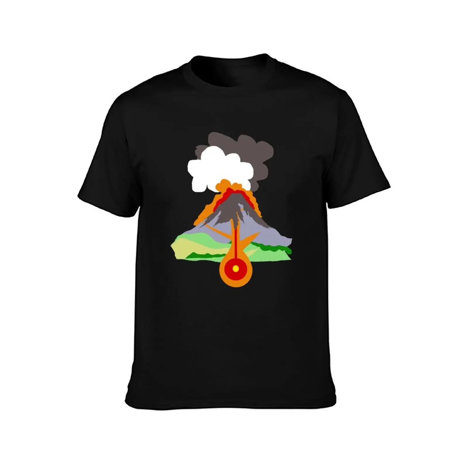 Volcano T-Shirt Summer Casual Cotton Tee Oversized Streetwear Tops Vintage Graphic Print Loose Fit Short Sleeve 100% Cotton