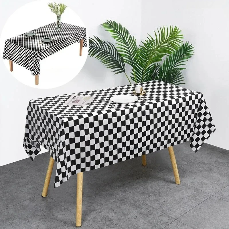 1/3 Stück Schachbrett-Tischdecke, Einweg-Tischdecke, rechteckig, Picknickmatte, Party