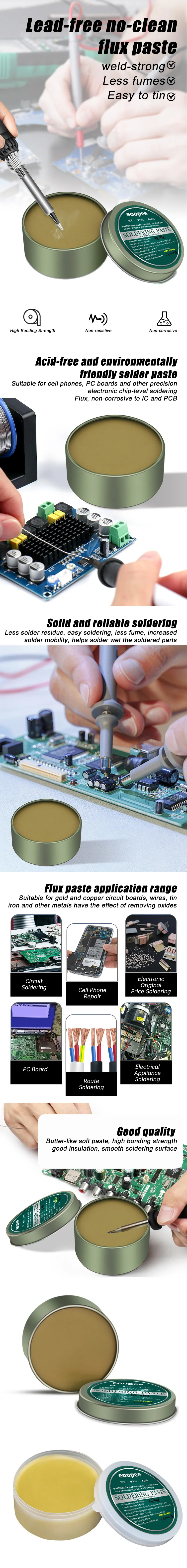 10 g/30 g/100 g/130 g Lotpaste Kolophonium Flussmittel Kein sauberes Lötreparatur Elektronische Leiterplatte Premium bleifreie Kolophonium-Lötpaste – Detail 1