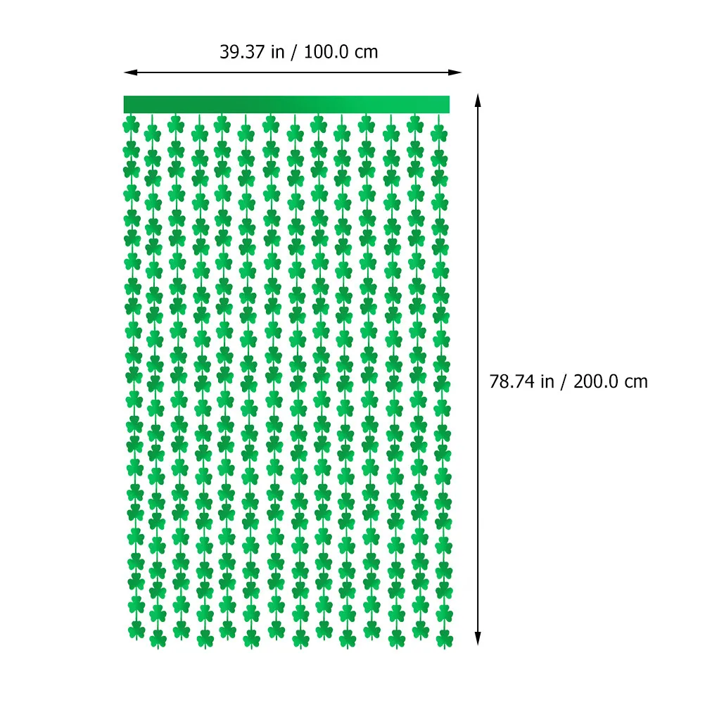 1Pack Clover Door Curtain St Patrick's Festival Door Decor Home Party Hanging Decoration Festival Party Adornment