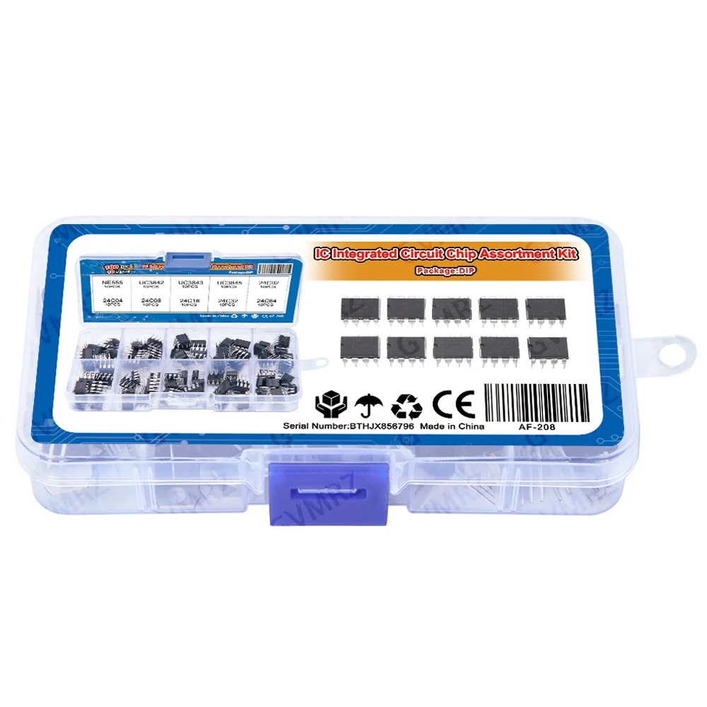 10Values 24C08 24C15 IC Assortment kit NE555 UC3842 UC3843 UC3845 AT 24C02 24C32 24C64 Each 10PCS