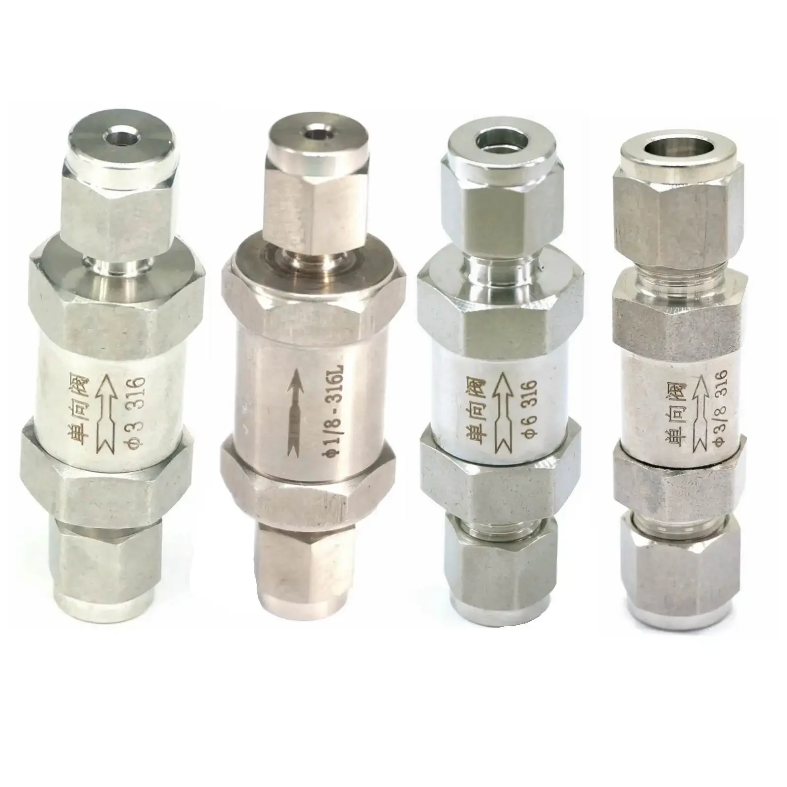 

Fit Tube OD 1/8"- 1/2" 3-16mm 316 Stainless Steel One Way Valve Non-return Valve Check Valve Ferrule Fitting Gas Oil Water