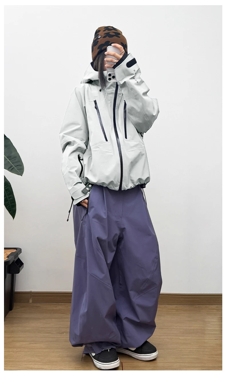 John Snow 2025, Unisex-Set aus Hartschalen-Snowboardanzug, 17 Karat wasserdichte Skijacke und Hose, winddichte Ganzbergschale für Männer und Frauen – Detail 12