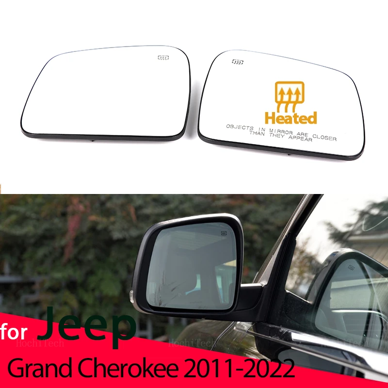 Side Heated Electric Wide Angle Wing Mirror Glass For Jeep Grand Cherokee 2011-2022