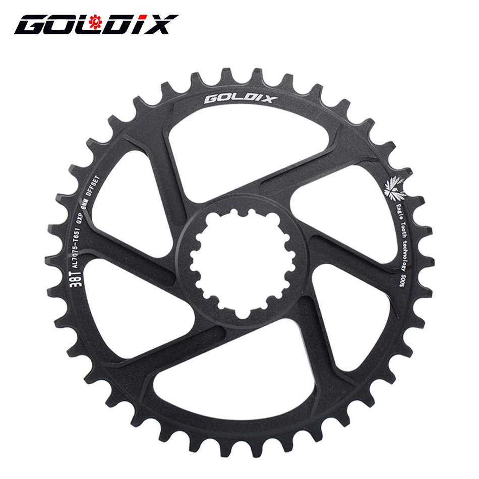 GOLDIX Bicycle Chainring Wide Narrow Chainwheel 30/32/34/36/38T Crankset Crown for Sram 3-Bolt Single Disc