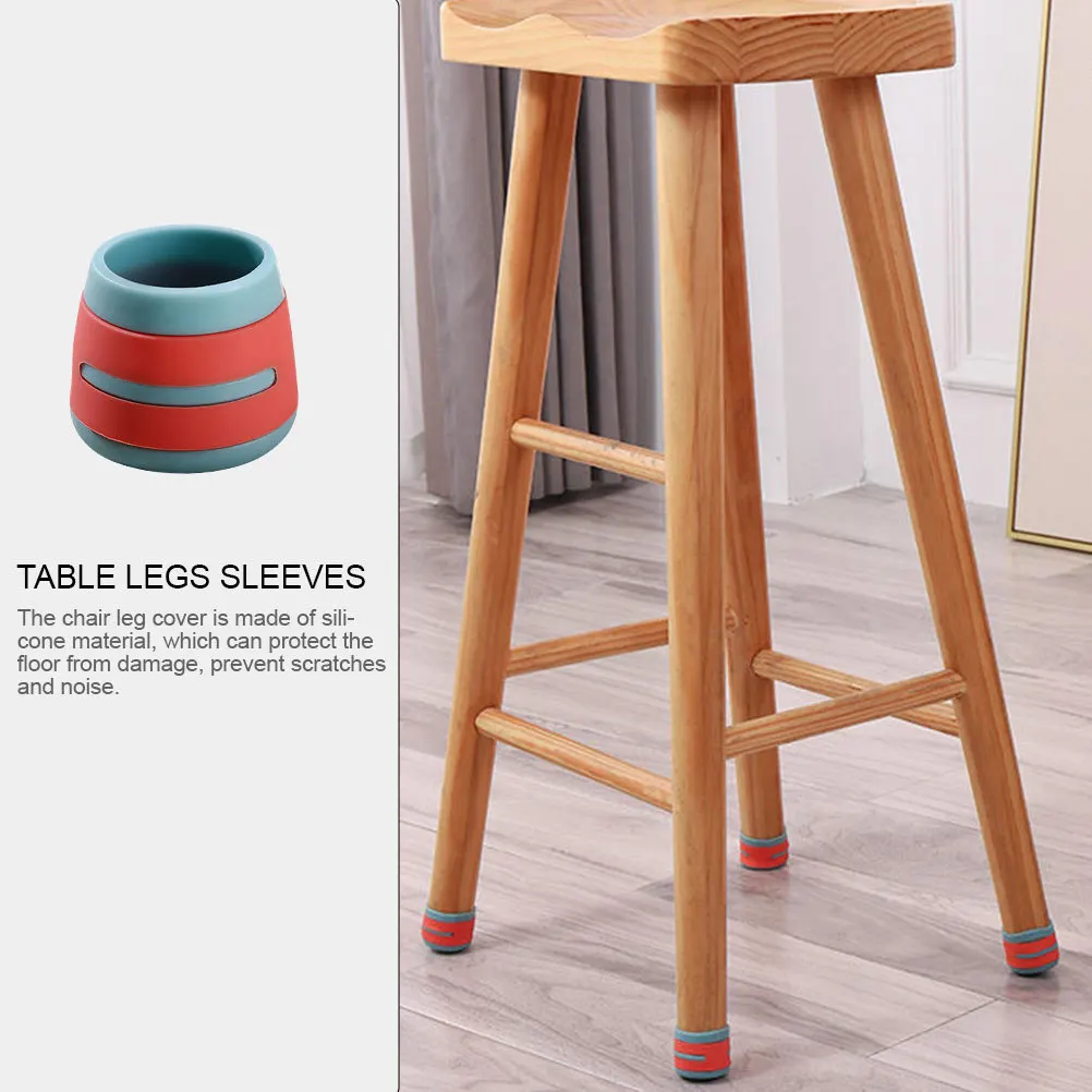 

12pcs Silicone Chair Leg Caps Wear-Resistant Non-Slip Floor Protector For Hardwood Laminate Tile Furniture Legs Sleeve Home