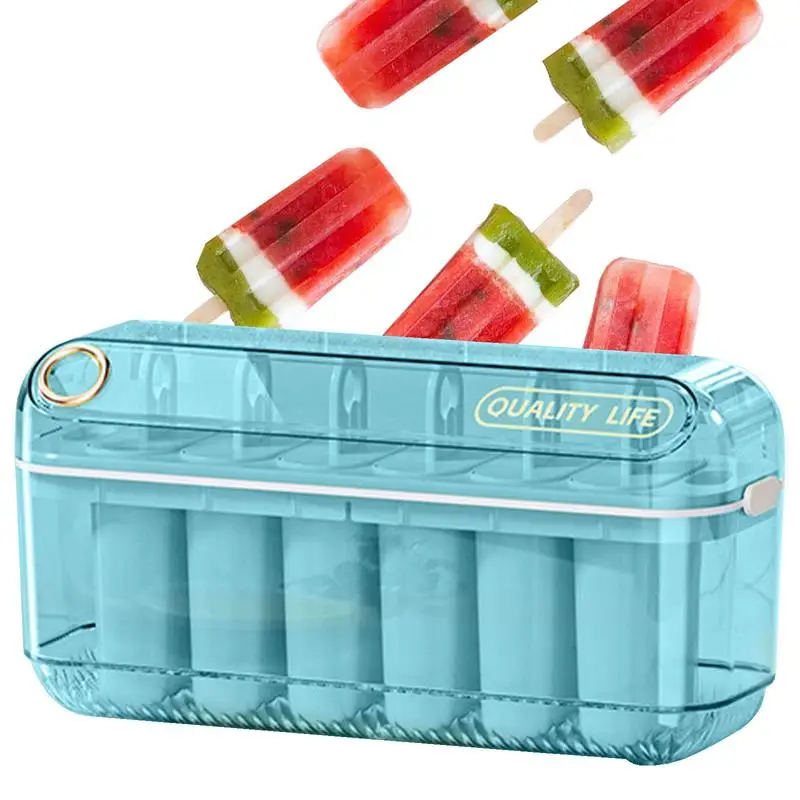 Ice Cream Mold Ice Popsicle Maker With Multi-Grids Ice Popsicle Maker Safe Storage Container Ice Cream Popsicle Molds For