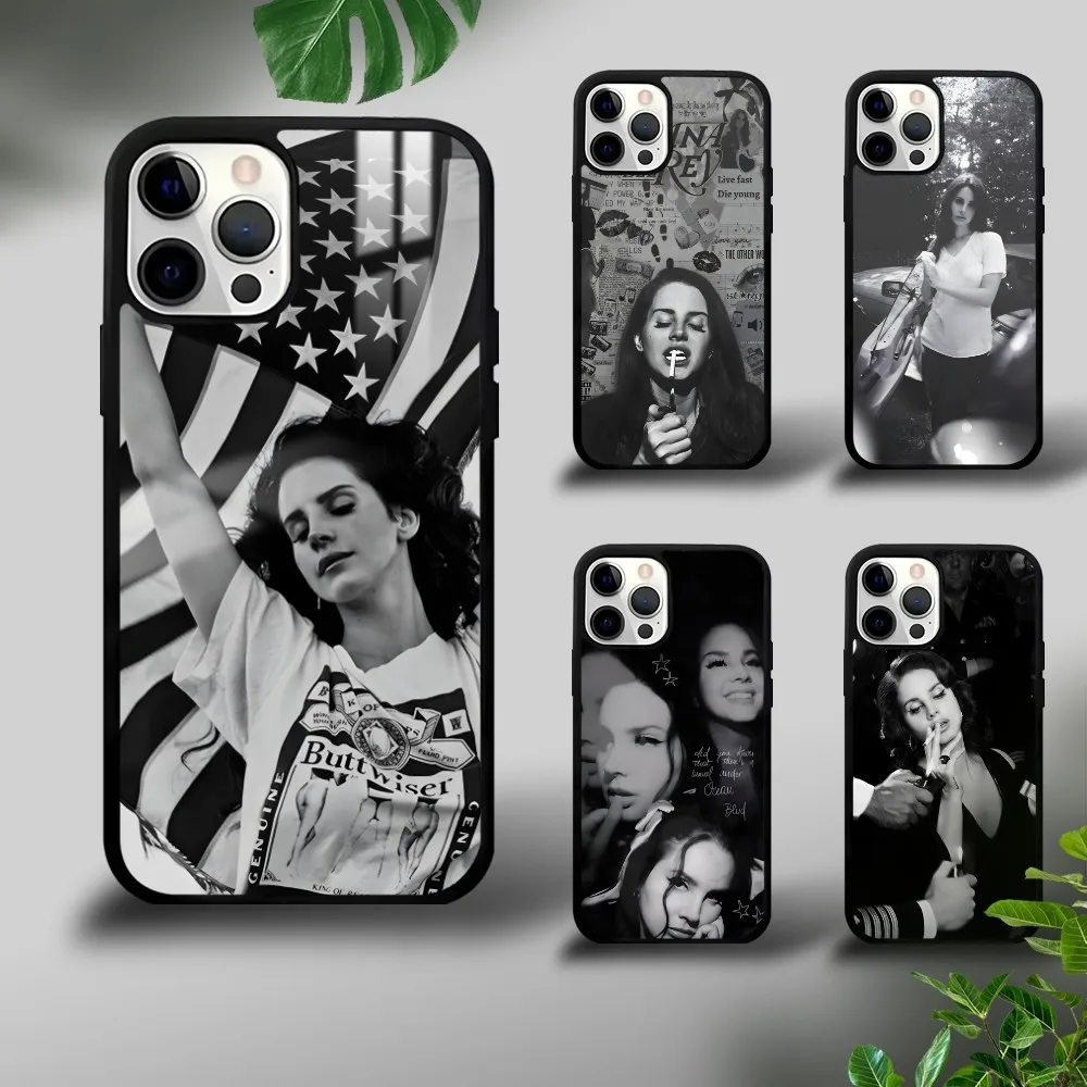 L-Lana D-Del Reys Singer Kraft Phone Case For iPhone 16 15 14 13 12 11 Pro Xs Max Mini Plus Celulares Hard Funda