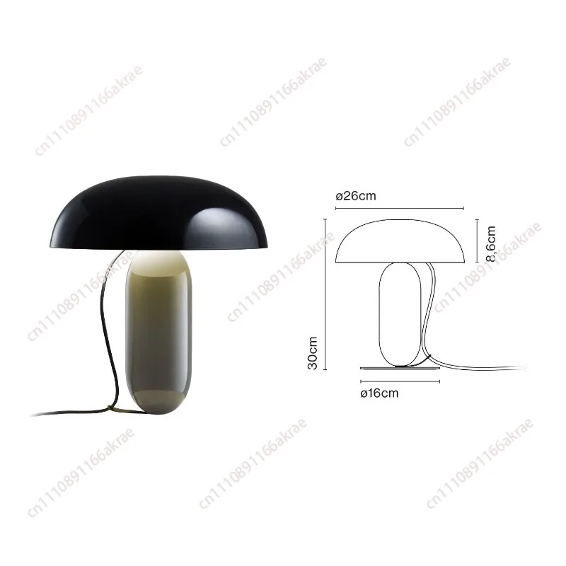 Modern art desk lamp showroom model room designer dopamine mushroom bedroom study ambient light wrought iron