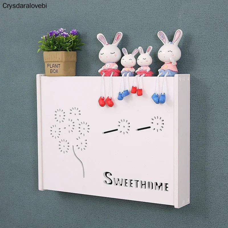 Electric Meter Decorative Box Wireless Wifi Router Storage Box PVC Wall Hanging Storage Living Room Home Decor Ornaments