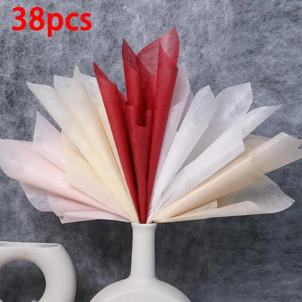 38pcs Bouquet/Floral Packaging Paper,Pure Color Cloud Soft Paper,Half-Transparent Lining,Thick Waterproof DIY Flower Arrangement