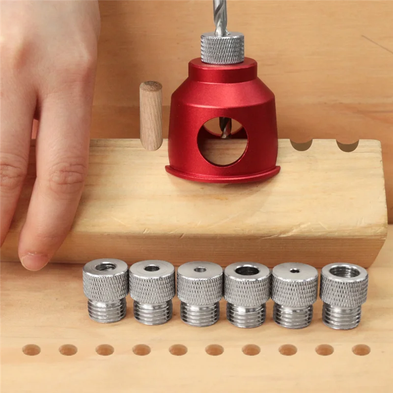 

A84E-8 Steel Drill Bushings Vertical Drill Guide Pocket Hole With 3-10Mm Drill 90 Degree Straight Hole Drilling Positioner