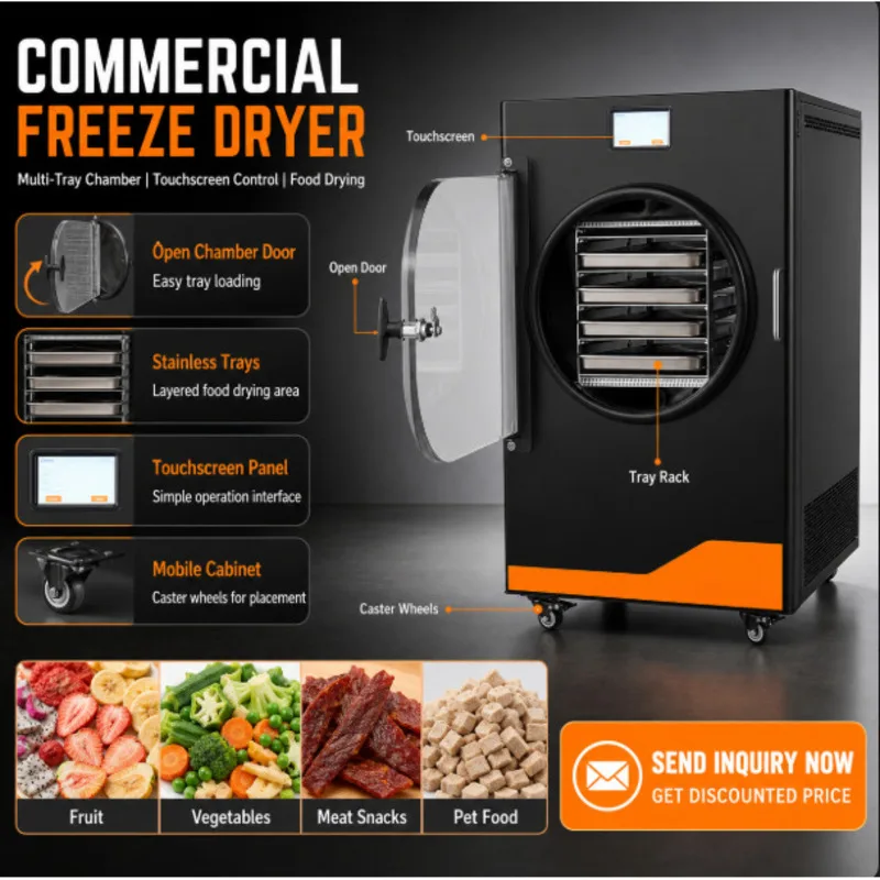 Automatic 4Kg Home Commercial Freeze Dryer Machine For Vegetable Fruit Processing With Vacuum Pump