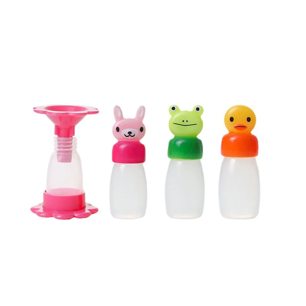 3pcs/set Mini Seasoning Sauce Bottle Small Containers Lovely Rabbit Frog Duck Bottles For Bento Lunch Box Kitchen Jar Accessory