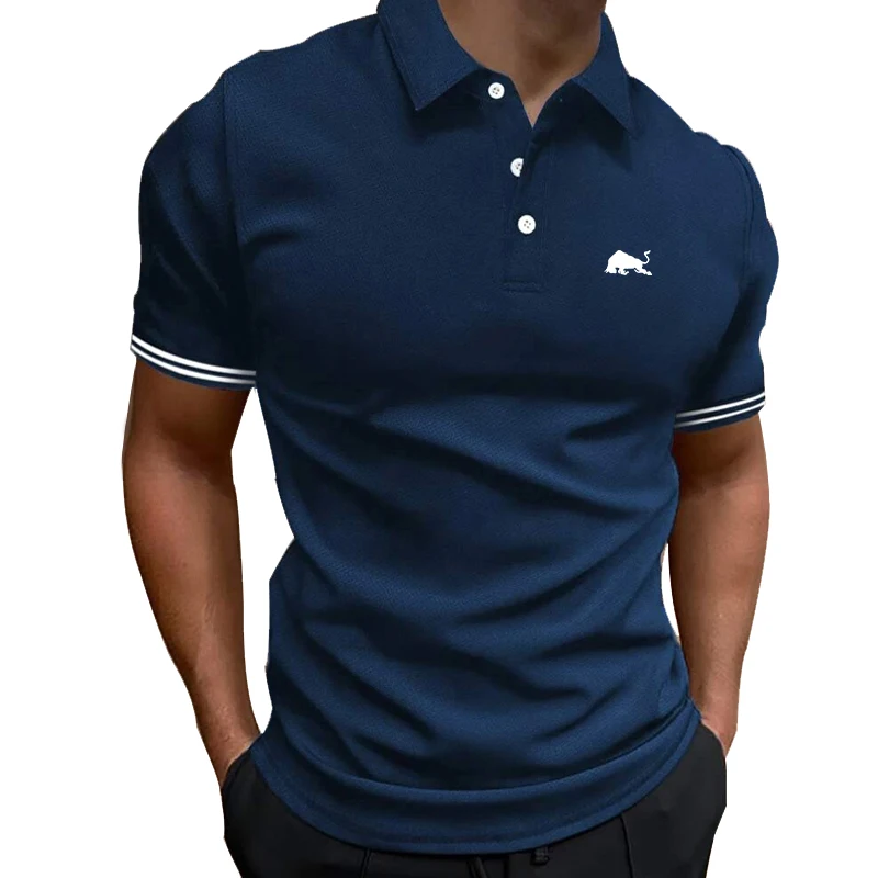 Polo de Golf deportivo de manga corta para hombre, Camiseta ajustada de verano, ropa 100% poliéster, Tops