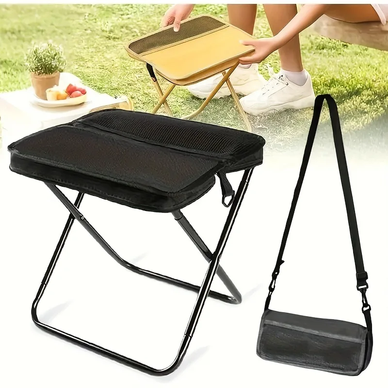 Folding Stool Outdoor Backpack Pen Case Stool Portable Simple Camping Equipment Shoulder Bag Stool Sports Folding Chair Handbag