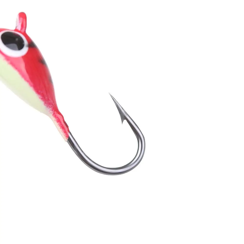 6Pcs 2cm 16g Whale Shaped Ice Fishing Lure Mini Metal Lead Head Hook Bait Fishing Jigging Fish Jigs Winter Ice Fishing Tackle