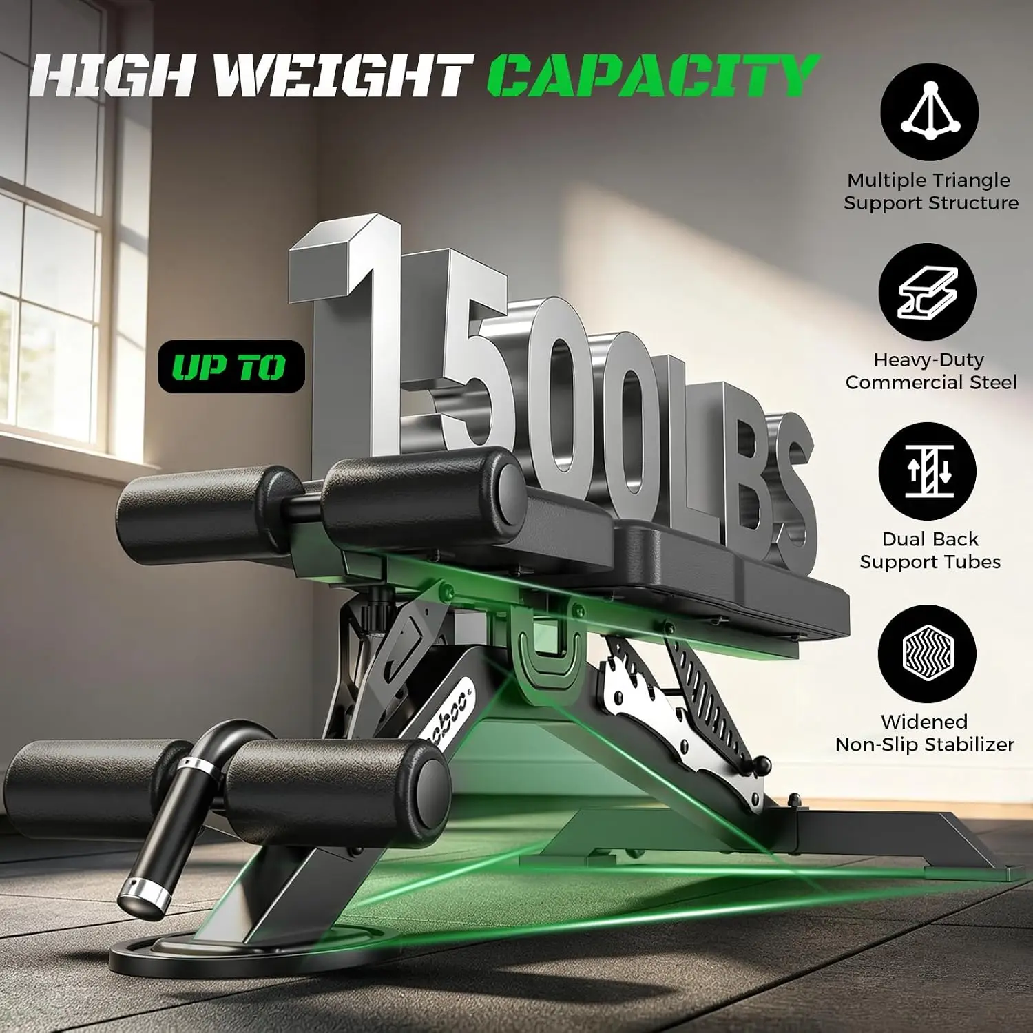 Adjustable Weight Bench 1500LBS FID Home Gym Strength Training Flat Incline Decline Press, Customized