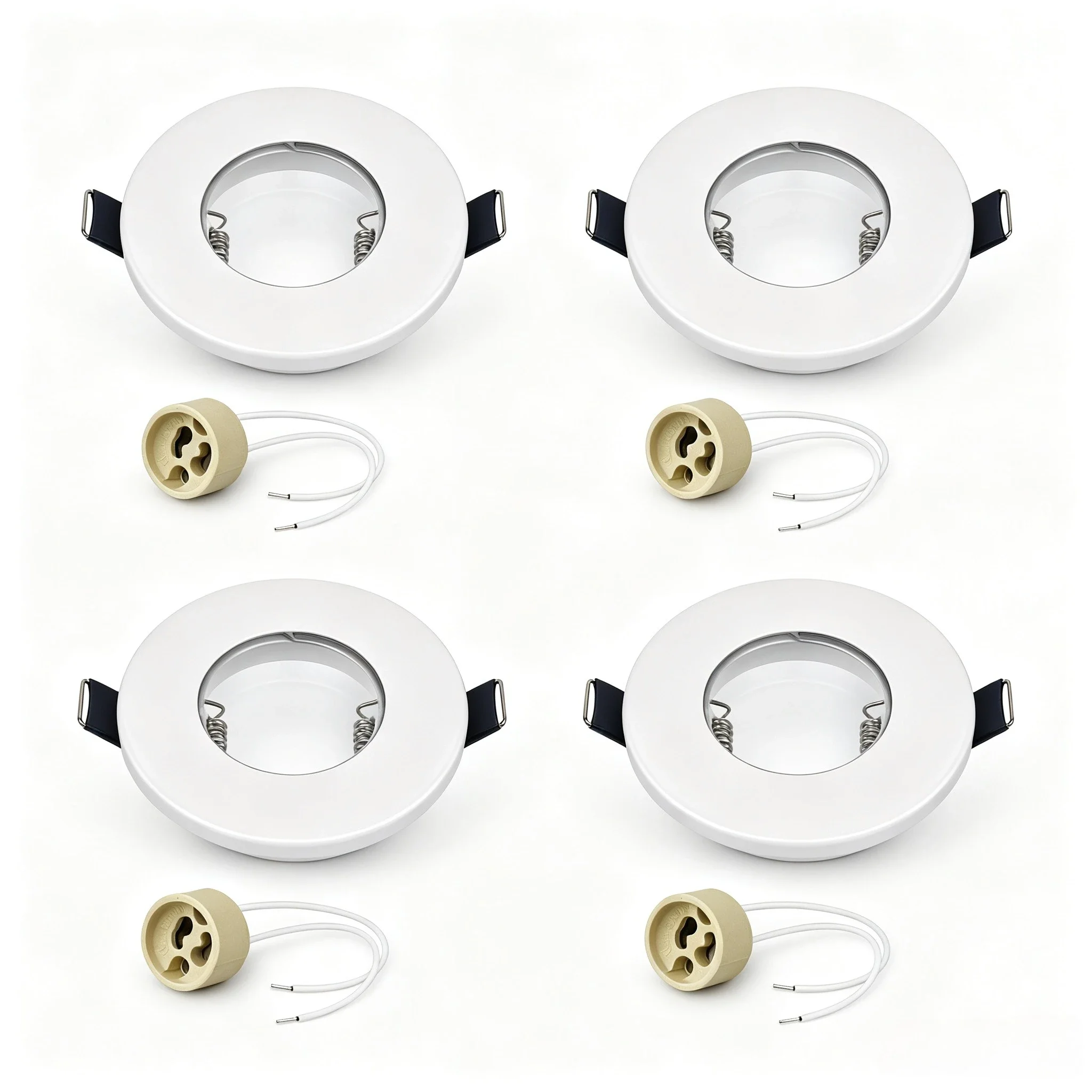 JOYINLED GU10 Recessed Downlight Frame IP65 Waterproof Round White Metal Spotlight Housing Ceiling LED Fixture Mounting Ring