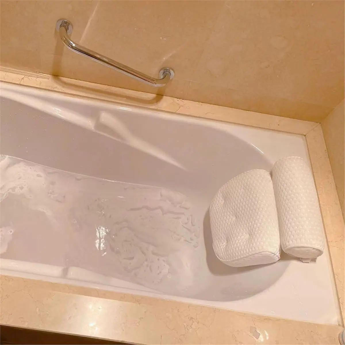 forfor Bath Pillow for Bathtub 4D Bathtub Pillow Bathroom Set with 7 Suction Cups SPA Bubble Bath Pillow Square Bathtub Pillow