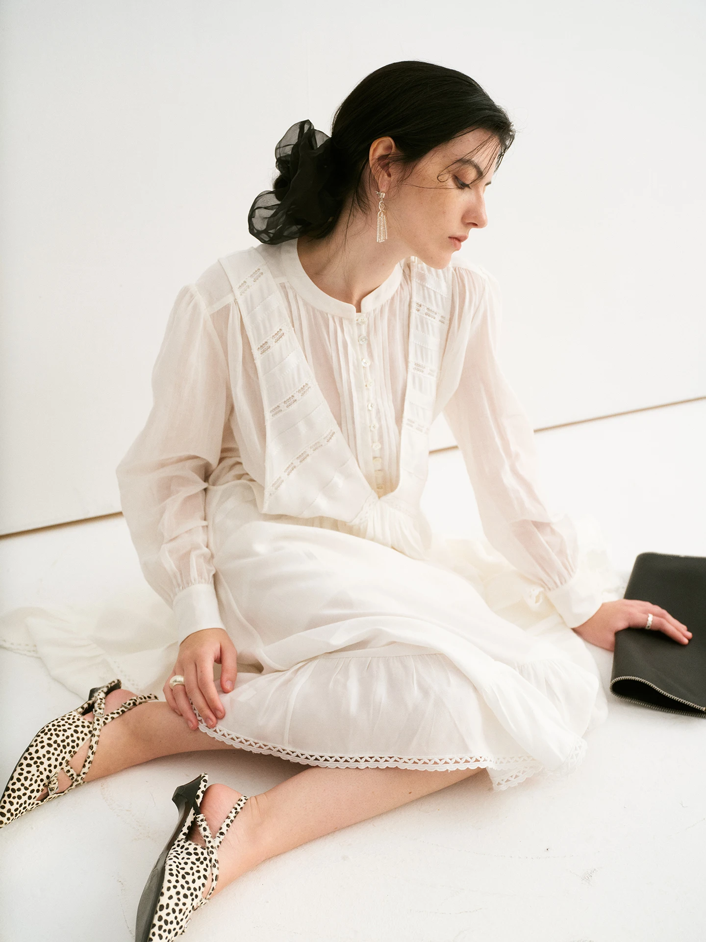 Ele Romantic Deep V-ne Tank-sle Hollow out Lace Trim Asymmetrical Big Swing Dr Casual Sle Glue Fiber Fabric A-li...