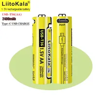 1-100pcs LiitoKala USB-T36 1.5V AA 3600mWh High capacity USB rechargeable li-ion battery for Remote control wireless mouse