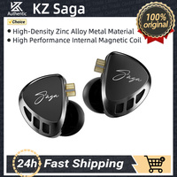 KZ Saga Wired Earphones HiFi Stereo Bass Metal Earbuds IEM In Ear Dynamic Drive High Sound Quality Music Gaming Headset castor