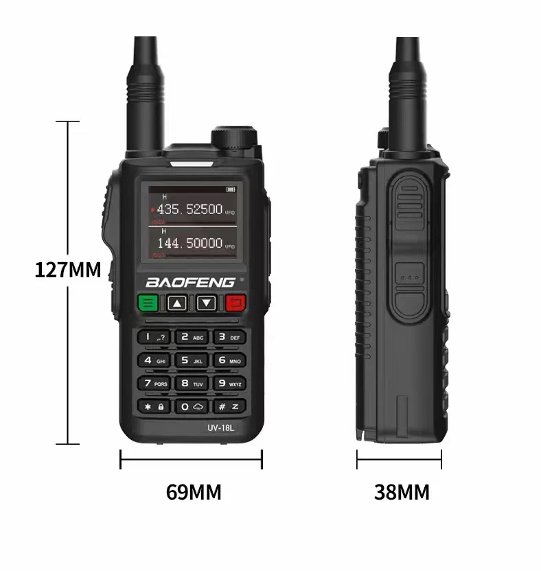 

Baofeng NEW Tri- Band Walkie Talkie Receive Ham Two Way Radio NOAA UV-18L Analog DTMT Long Range WalkieTalkie UHF VHF UV-18 Wo