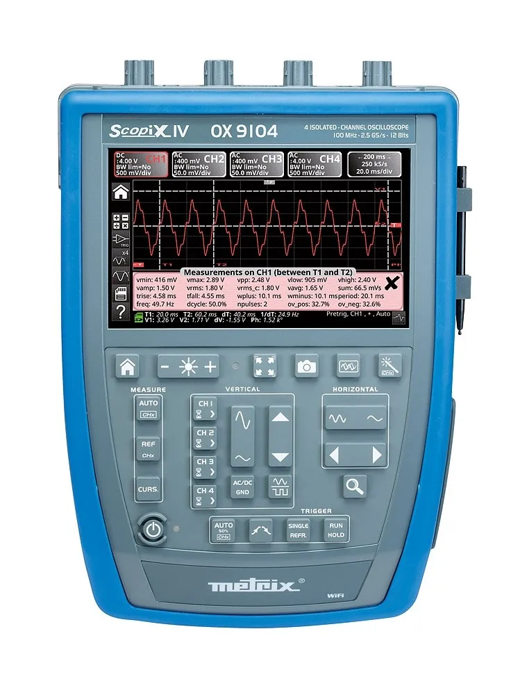 METRIX OX9104 Oscilloscope, SCOPIX IV, 4 Channel, Isolated, 100 MHz, 2.5 GSPS, 100 kpts, 3.5 ns