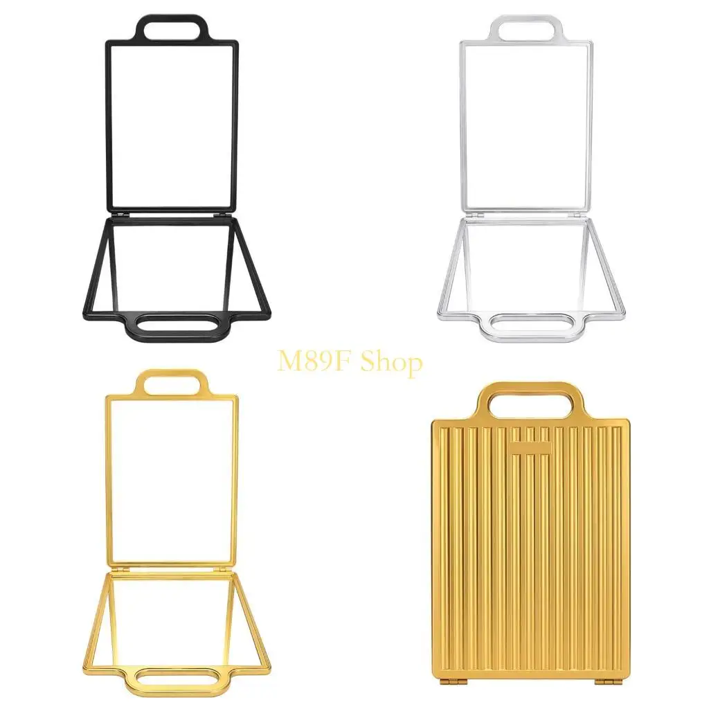 

M89F Double View Professional Grooming Mirror Shatter Resistant Glass With Compact Foldable Frame For Precise Cutting