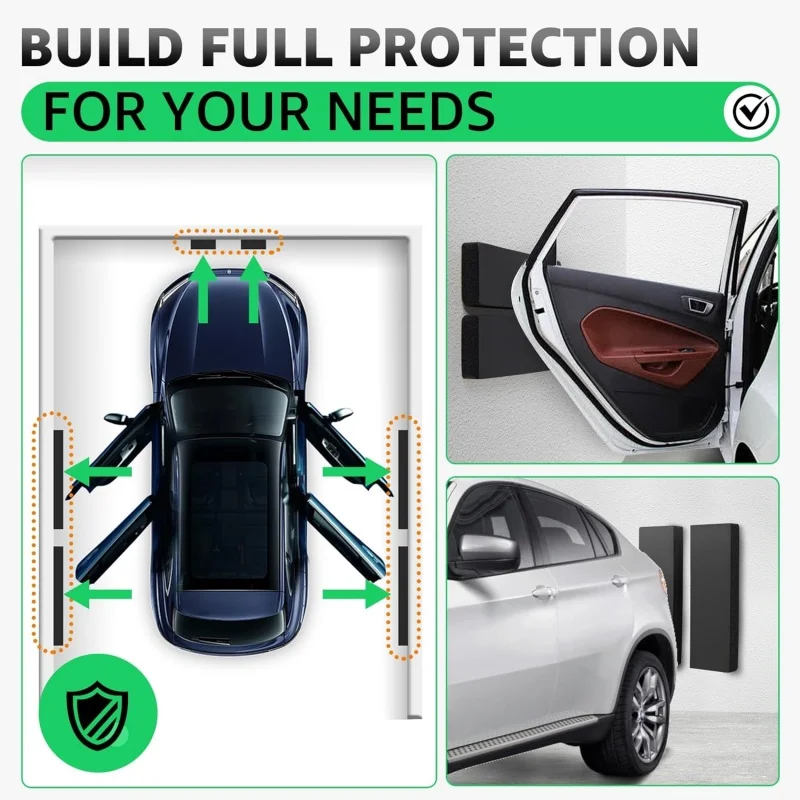 4Pcs Self-Adhesive Garage Wall Guards,Car Door Protector Wall Corner Bumper Guard Foam Block,Impact Resistant & Scratch Padding